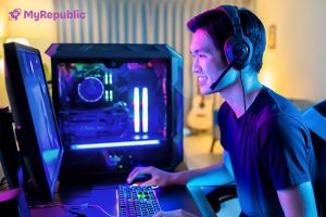 A Person Playing Computer Games