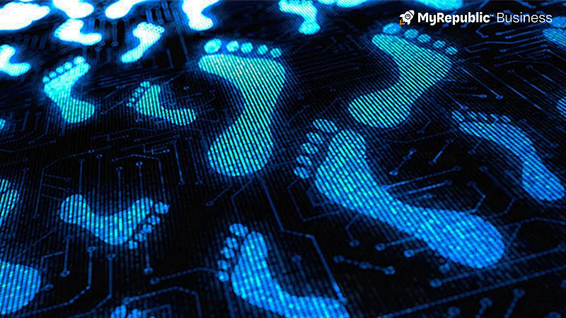 an image of digital footprints across the screen